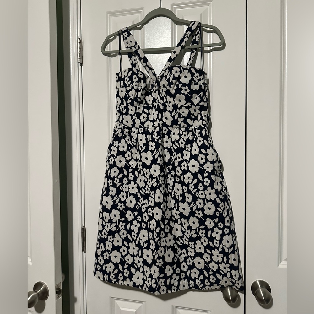 Tibi African Violet Navy Halter Top Dress Size 4 NWT
